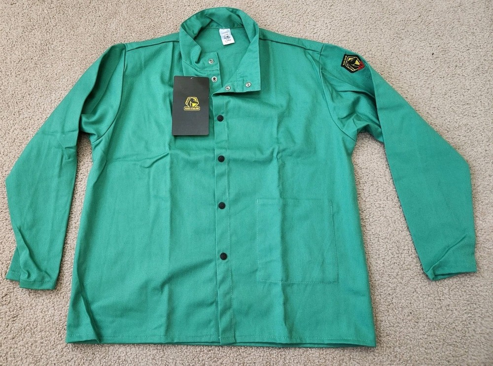 Revco Black Stallion 9 oz FR 30″ Green Cotton Welding Jacket Size XL
