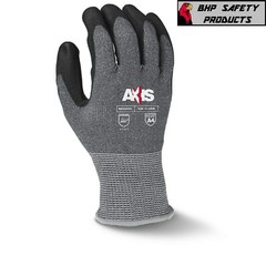 ANSI A4 CUT RESISTANT WORK GLOVE, BLACK POLYURETHANE COATED PALM, 13 GAUGE SHELL