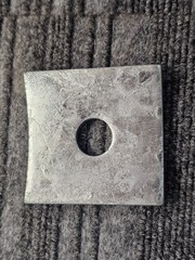 (QTY 50)Square-Curved Washer, Steel, Galvanized, 3/4″ dia, 3×3×1/4, 13/16, DF4W5
