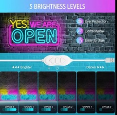 Vibrant “YES! WE ARE OPEN” Neon Sign – USB or Battery Powered, Bright Multicolor