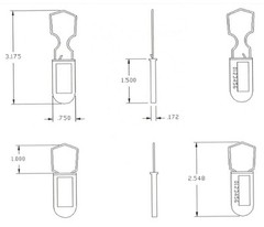 Padlock Metal Wire Security Seal Pack of 100 Green Made In USA