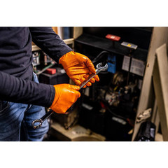 X-Large Orange 6 Mil Thick 100% Nitrile Disposable Work Gloves with Textured Gri