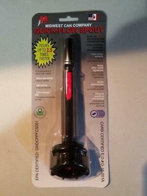 QUICK FLOW FILL No Spill Replacement Gas Can Spout Nozzle For Plastic Fuel..