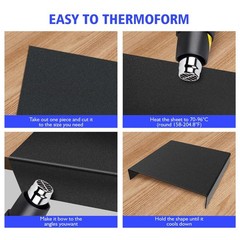 2-Pack ABS Plastic Sheet 12x18x1/8″ – Rigid Thermoplastic Board for DIY Crafts