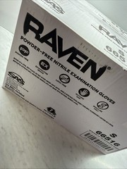 SAS Raven Black Nitrile Gloves Powder Free 7mil (10/Boxes of 100) Sm FREE SHIP