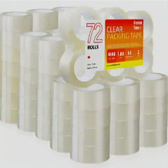 72 Rolls Clear Packing Tape 2 Mil 1.88″ x 40 Yards Heavy Duty Shipping Tape Bulk