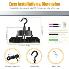 6 Pack 150W UFO Led High Bay Light Industrial Commercial Factory Warehouse Light