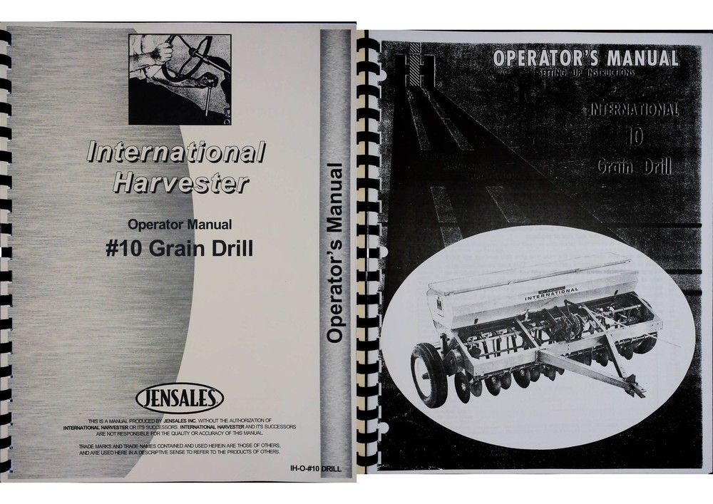 IH International 10 Grain Drill Owners Operators Manual