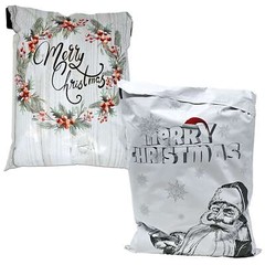 10×13 Merry Christmas Combo! Santa, Snowmen and Wreath Poly Mailers, Festive Gra