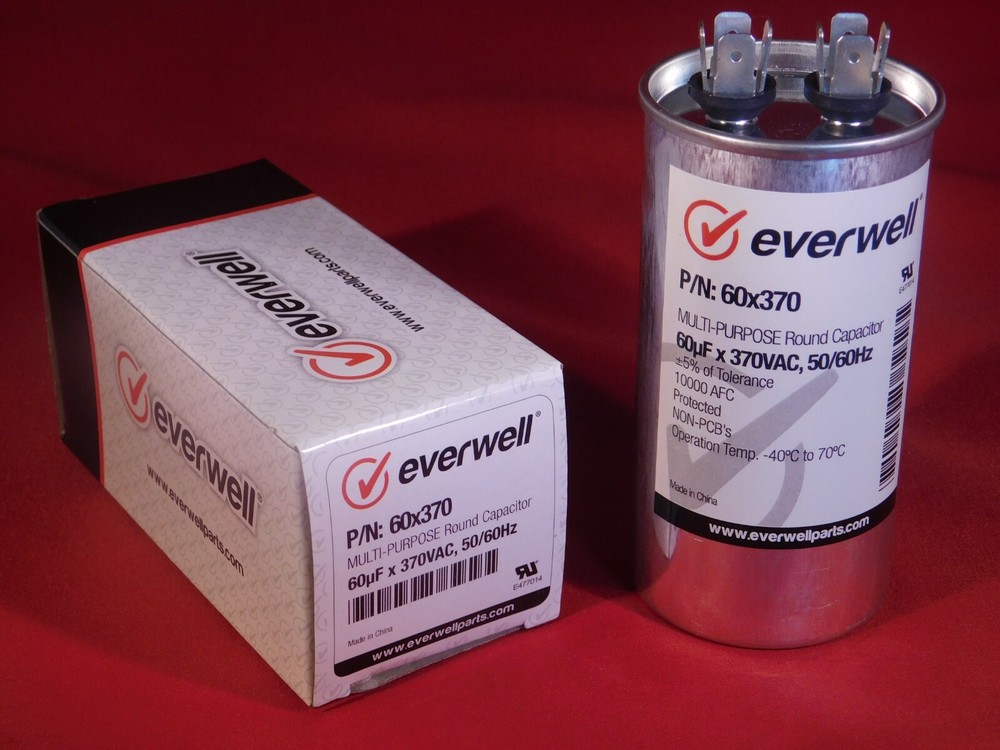 Run Cap 60uf MFD 370vac Electric Motor Run Oil Filled Capacitor uf HVAC