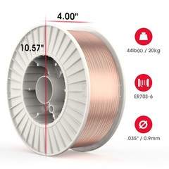 YESWELDER ER70S-6 MIG Solid Wire .023/.030/.035 2/10/44LB Carbon Steel Spool