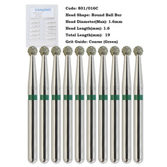 Multi-Use High Speed Diamond Burs Long Round Ball Burr Surgical FG 801/023C