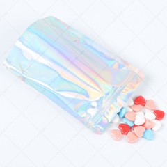 Multi-Size Glossy Holographic Silver Foil Mylar Stand up Zip Lock Pouch Bag S01