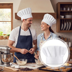 1 Pieces Chef Hats, Adult Adjustable Elastic Baker Hat, Kitchen Cooking Chef