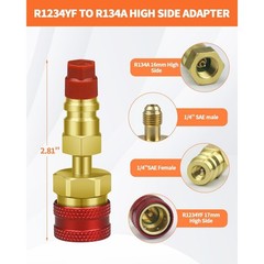 R1234YF Adapter Kit for R134A AC Charging with Quick Connect Couplers