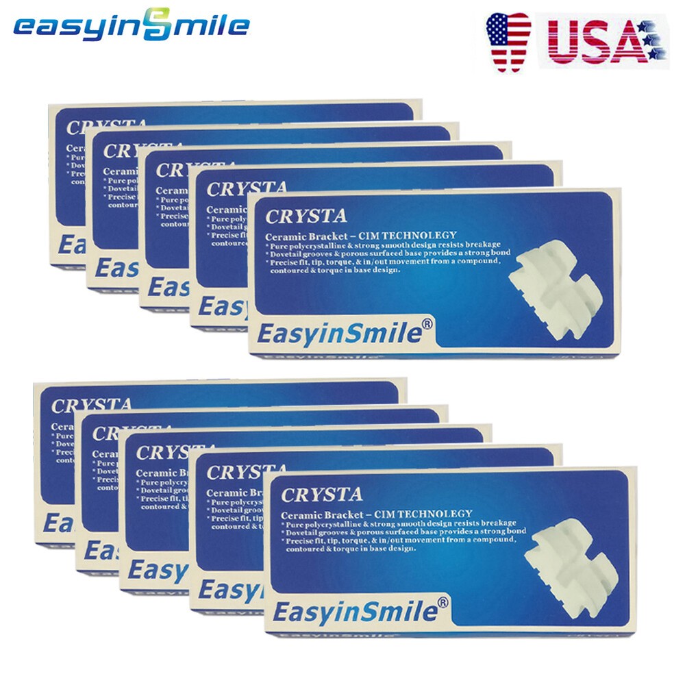Easyinsmile Dental Ceramic Orthodontic Brackets Clear Roth/MBT 022 20pcs/kit