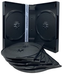 5 Black 12 Disc DVD Cases & 100 OPP Bags